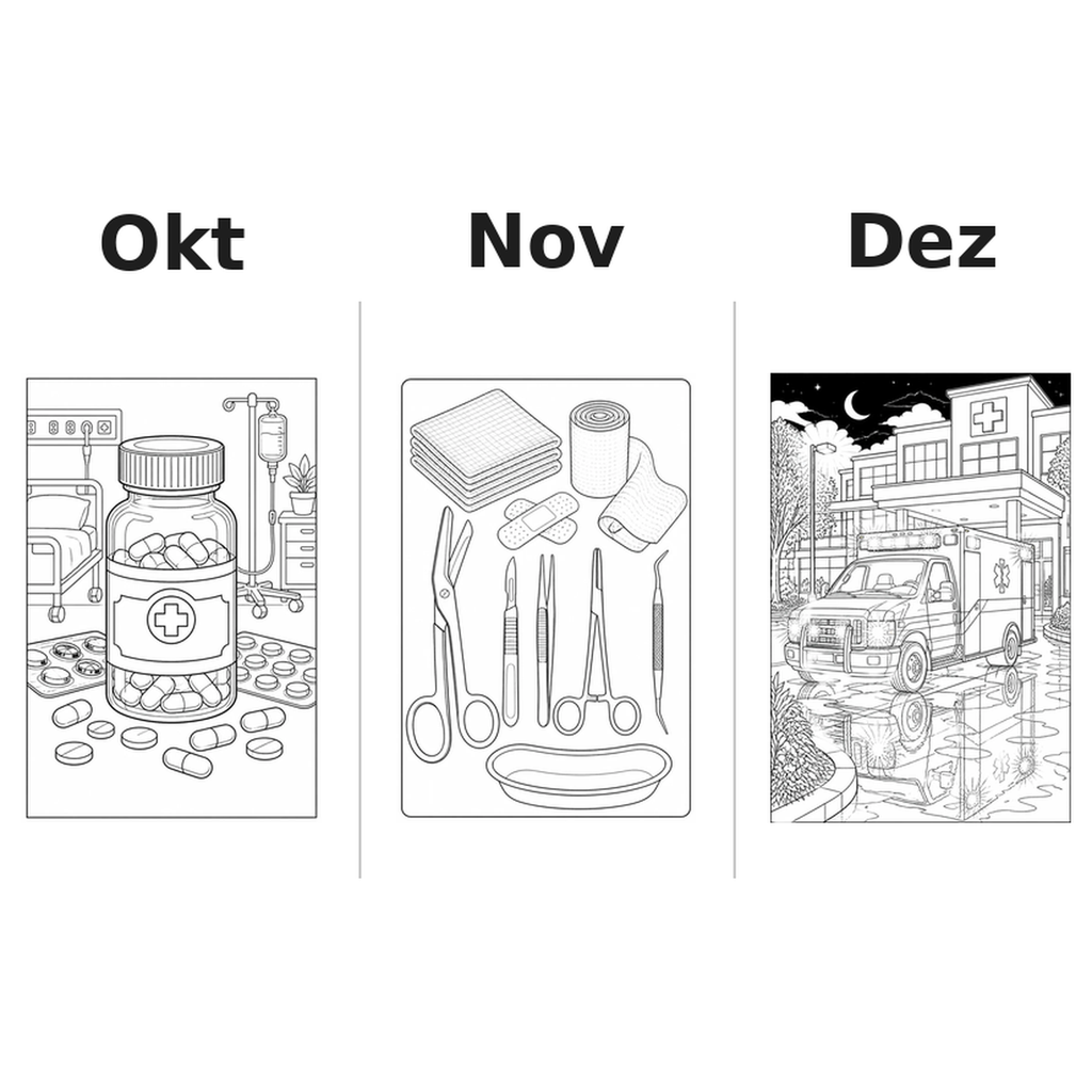 hospital Kalender 2027 Motive Ausmalen 4