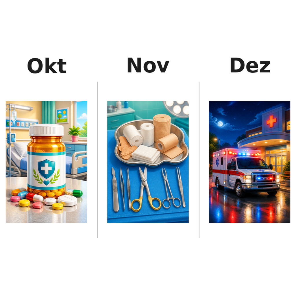 hospital Kalender 2027 Motive ausgemalt 4