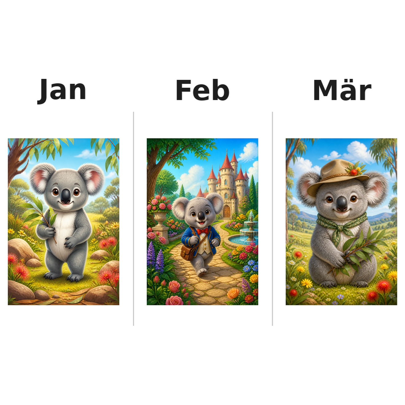 koalas_low Kalender 2027 Motive ausgemalt 1