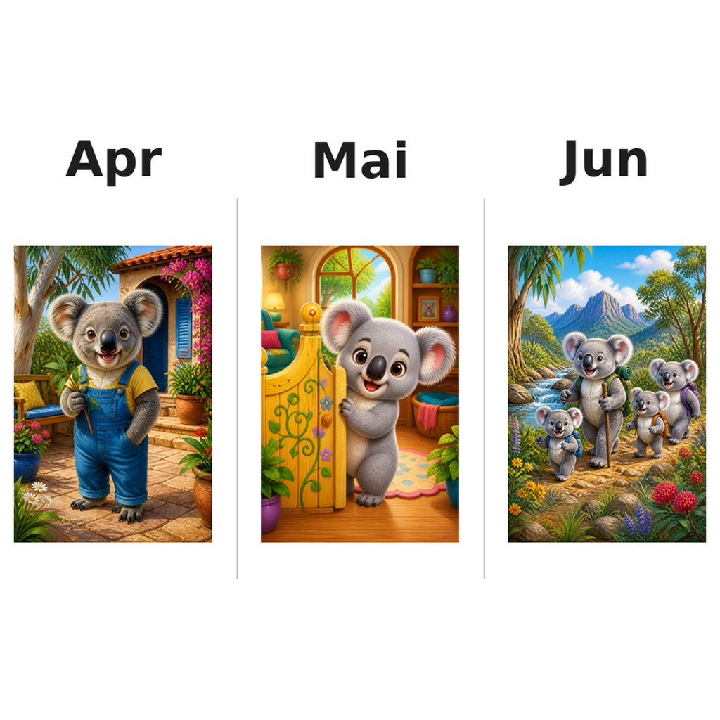 koalas_low Kalender 2027 Motive ausgemalt 2