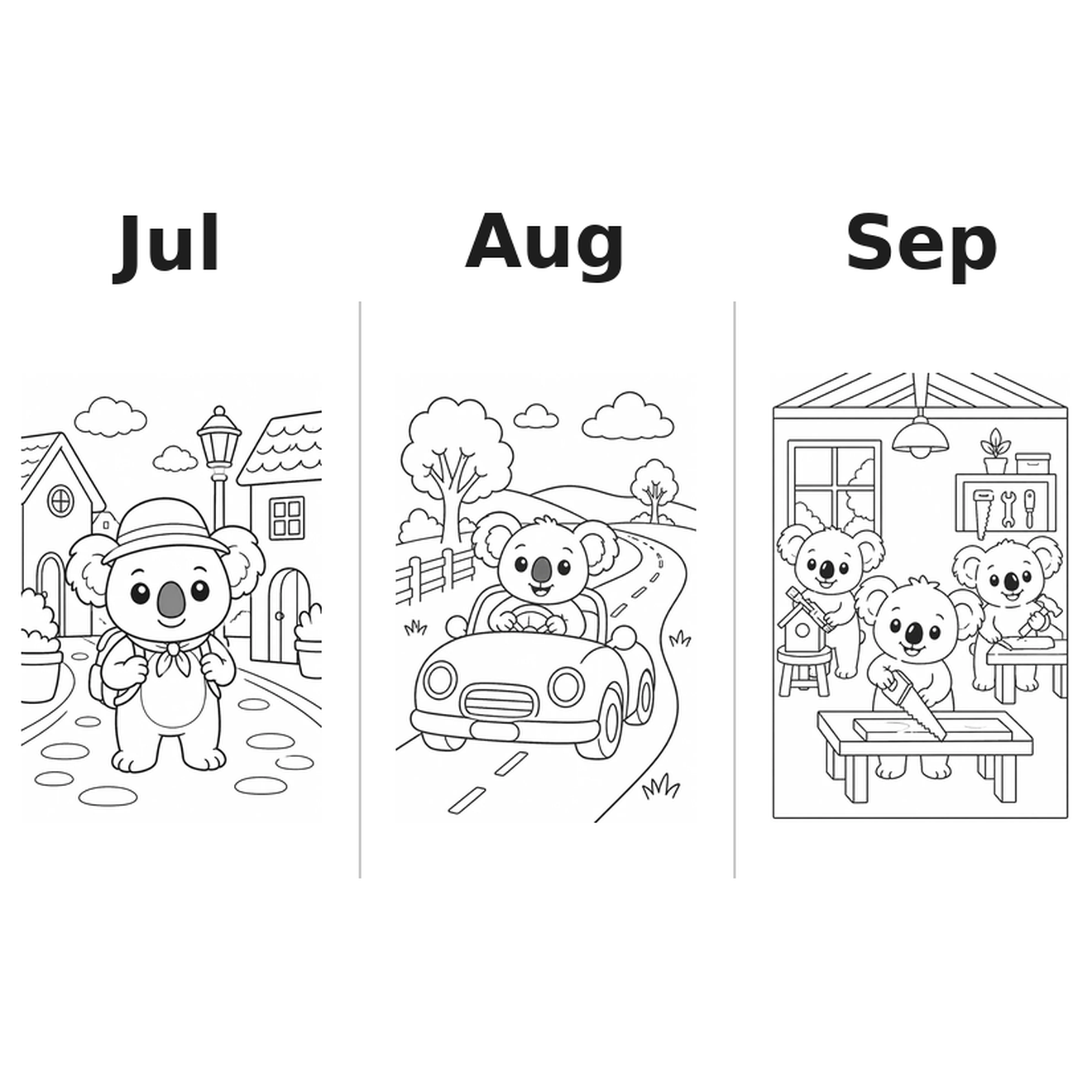 koalas_low Kalender 2027 Motive Ausmalen 3