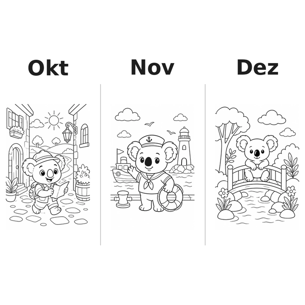 koalas_low Kalender 2027 Motive Ausmalen 4