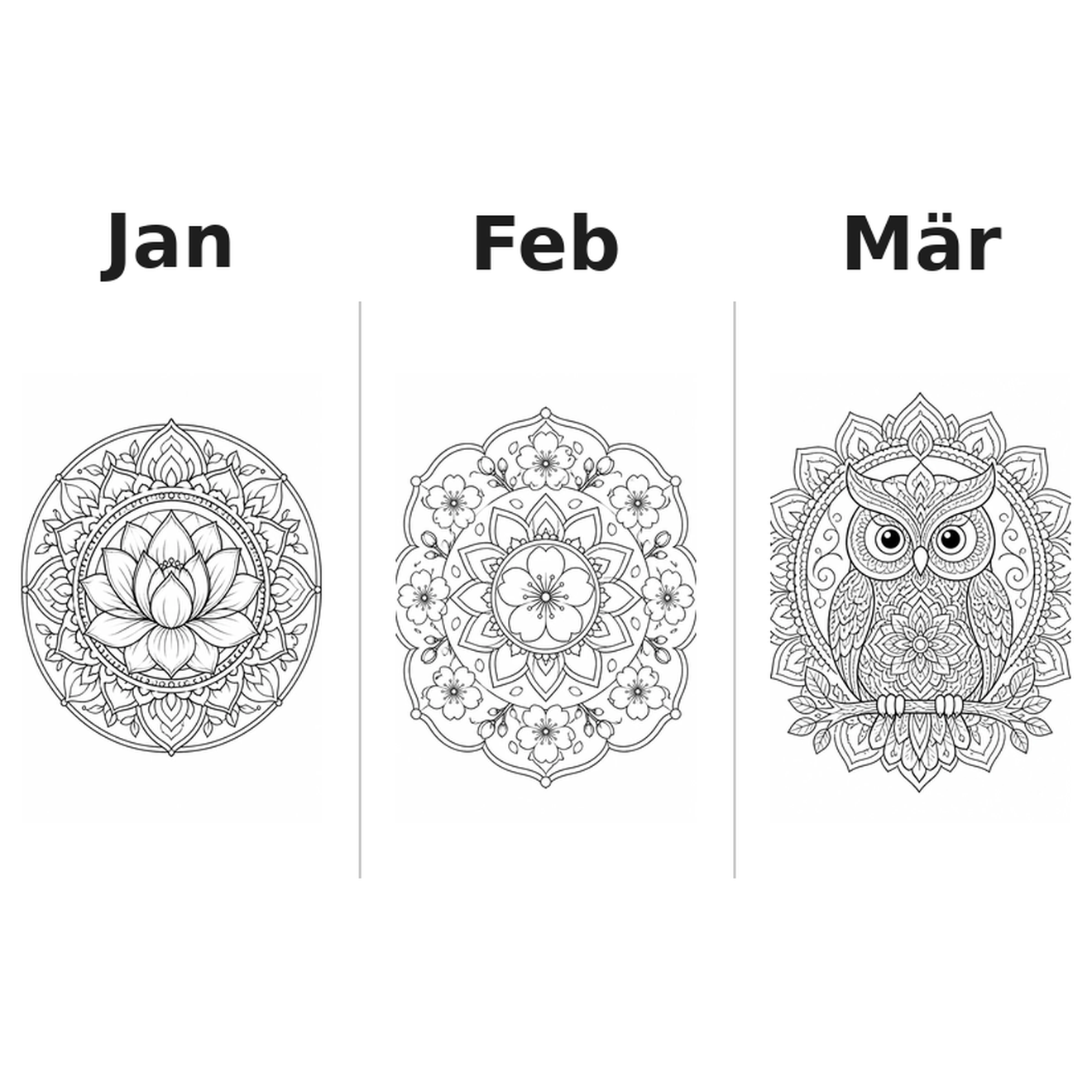mandala Kalender 2027 Motive Ausmalen 1