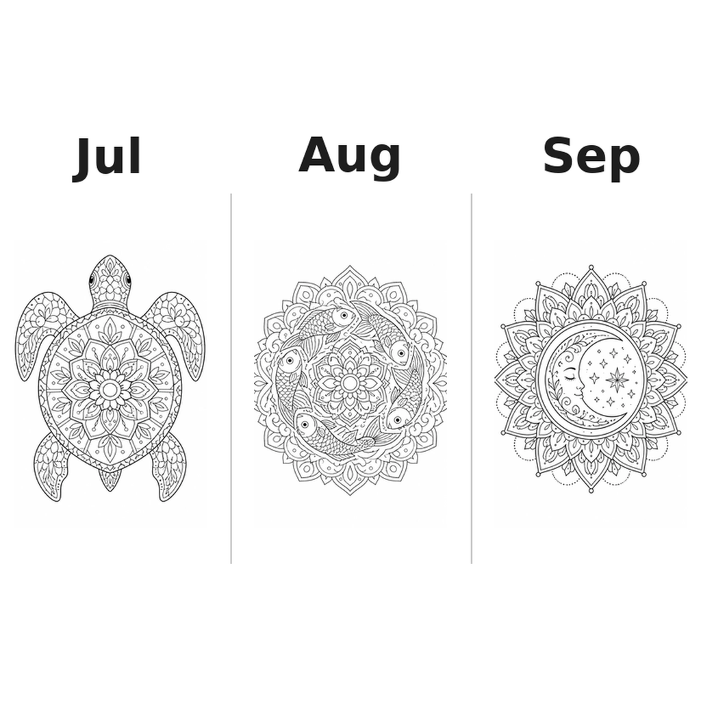 mandala Kalender 2027 Motive Ausmalen 3