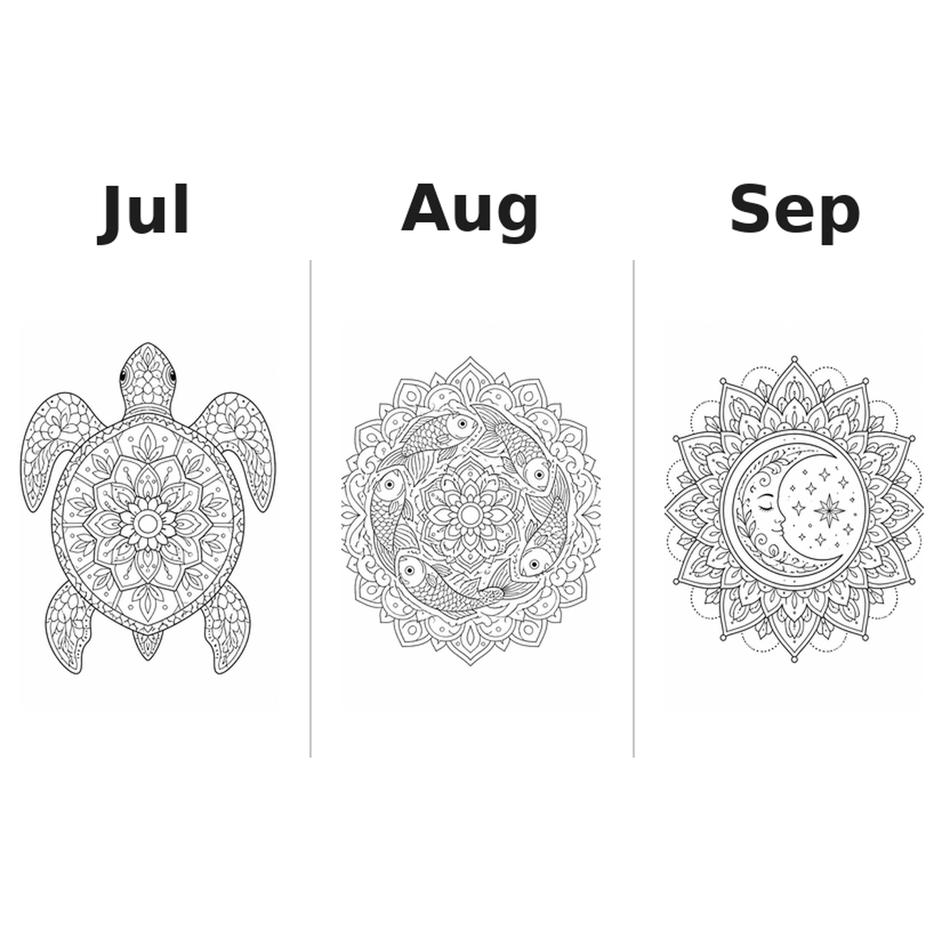 mandala Kalender 2027 Motive Ausmalen 3