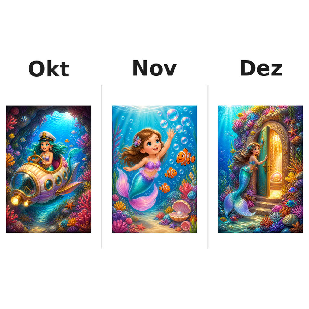 mermaids_medium Kalender 2027 Motive ausgemalt 4