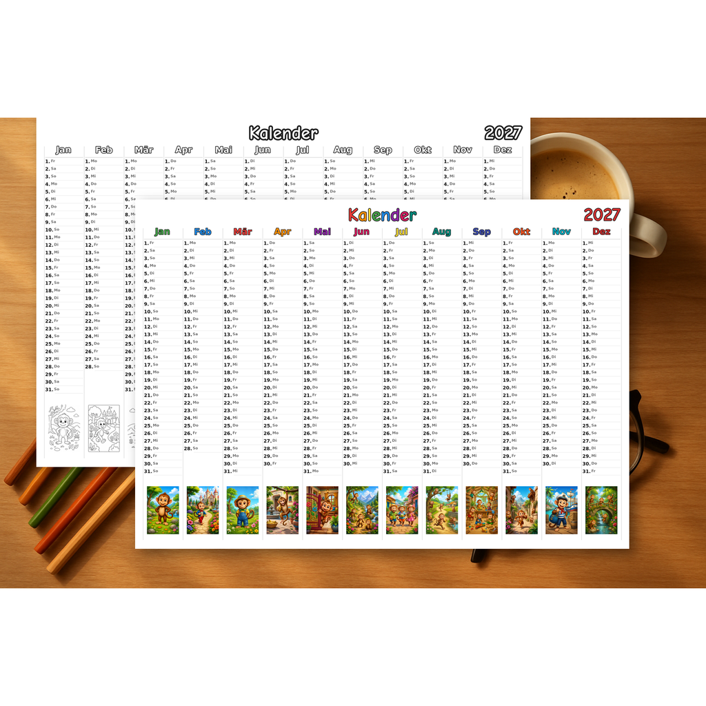 monkeys_low Kalender 2027 Mockup