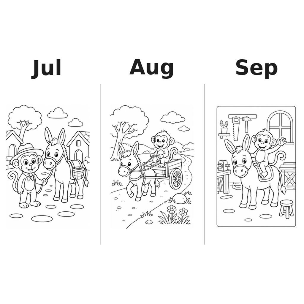 monkeys_low Kalender 2027 Motive Ausmalen 3