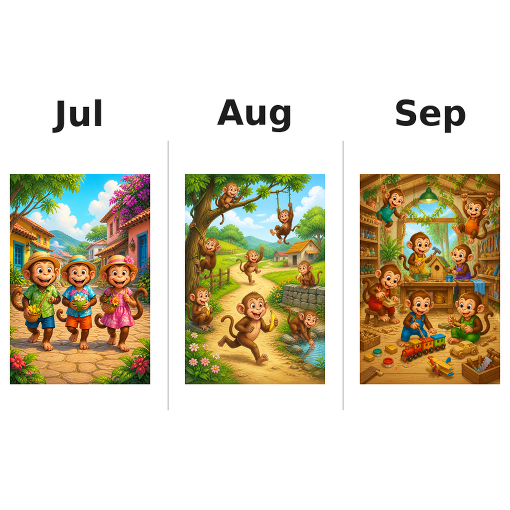 monkeys_low Kalender 2027 Motive ausgemalt 3
