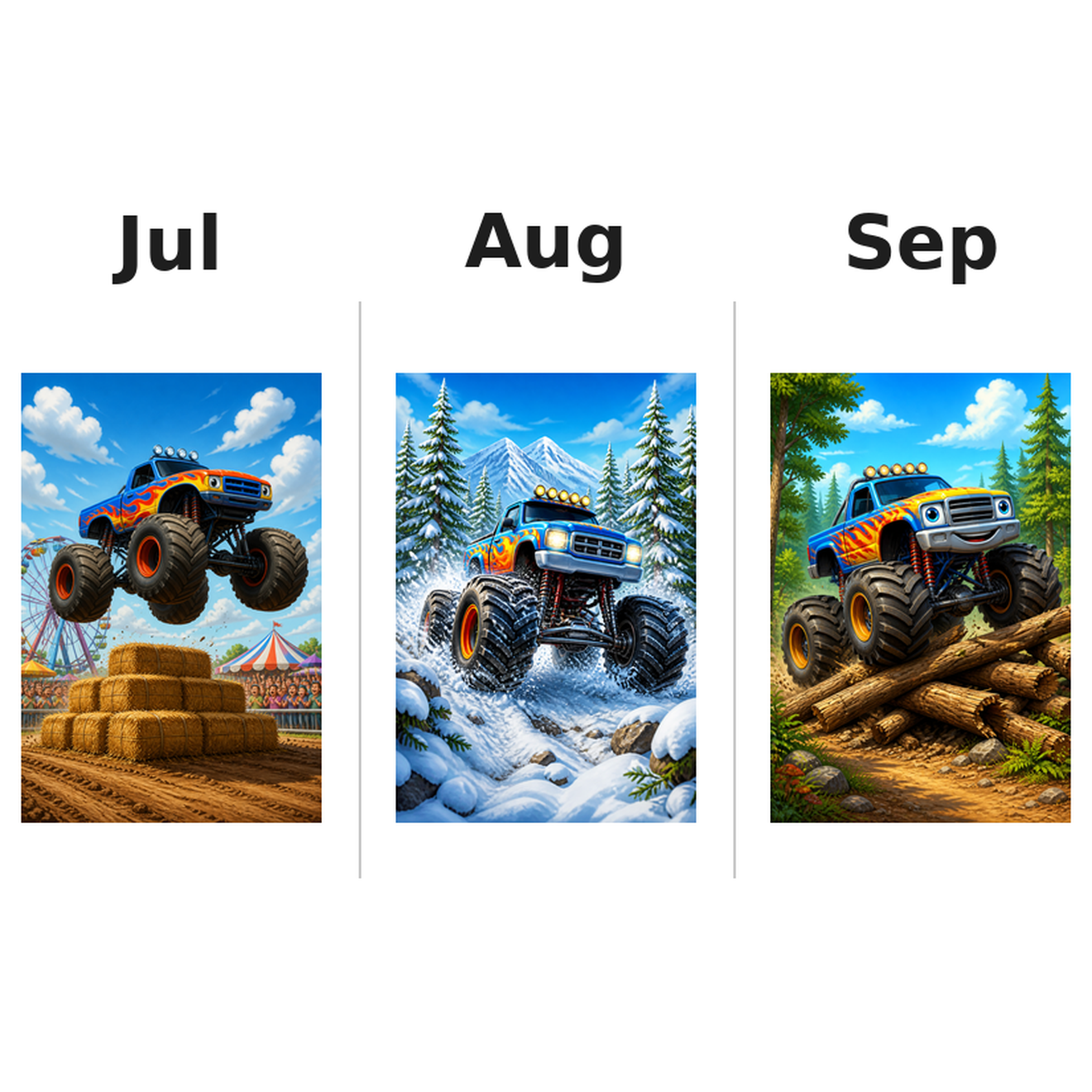 monster_trucks_medium Kalender 2027 Motive ausgemalt 3