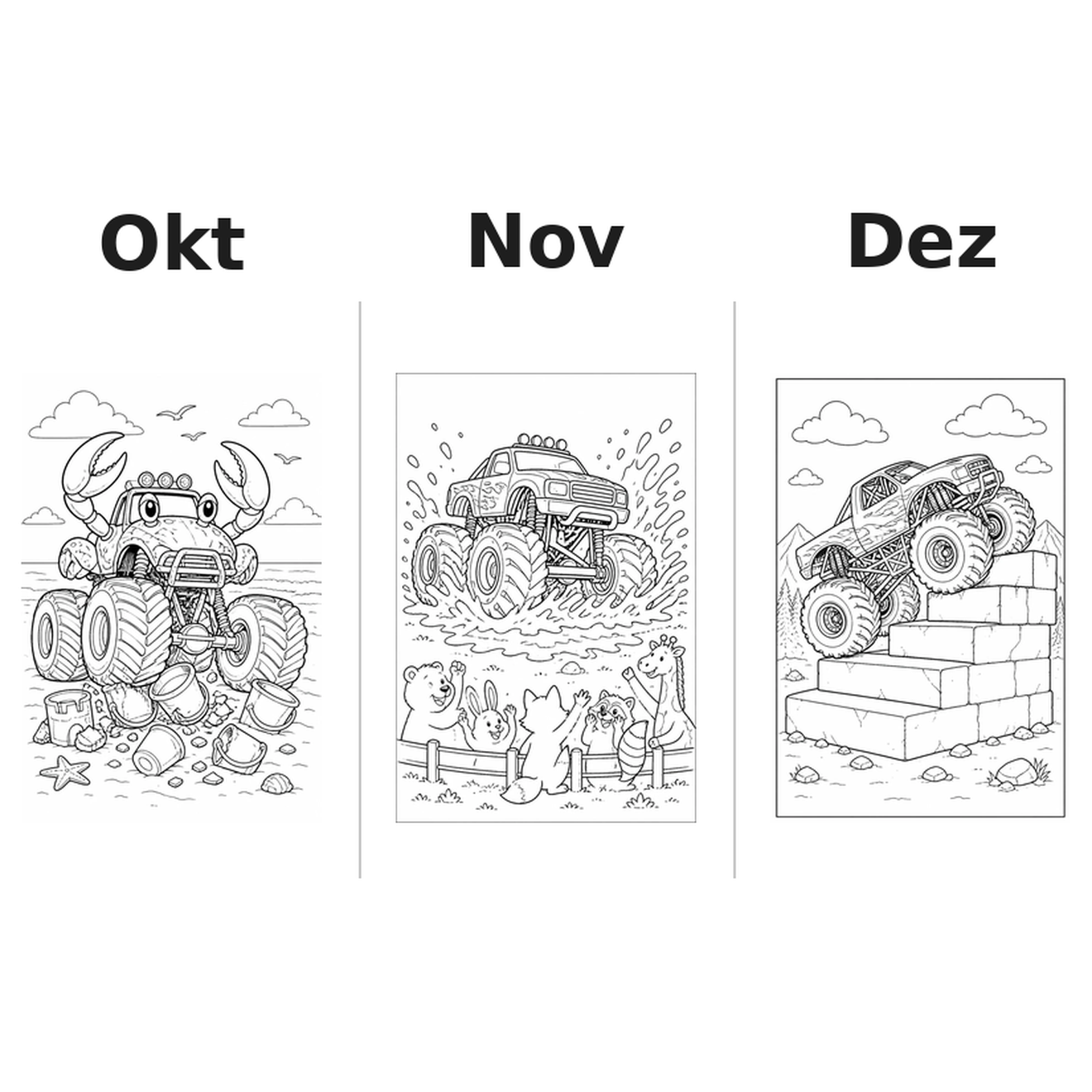 monster_trucks_medium Kalender 2027 Motive Ausmalen 4