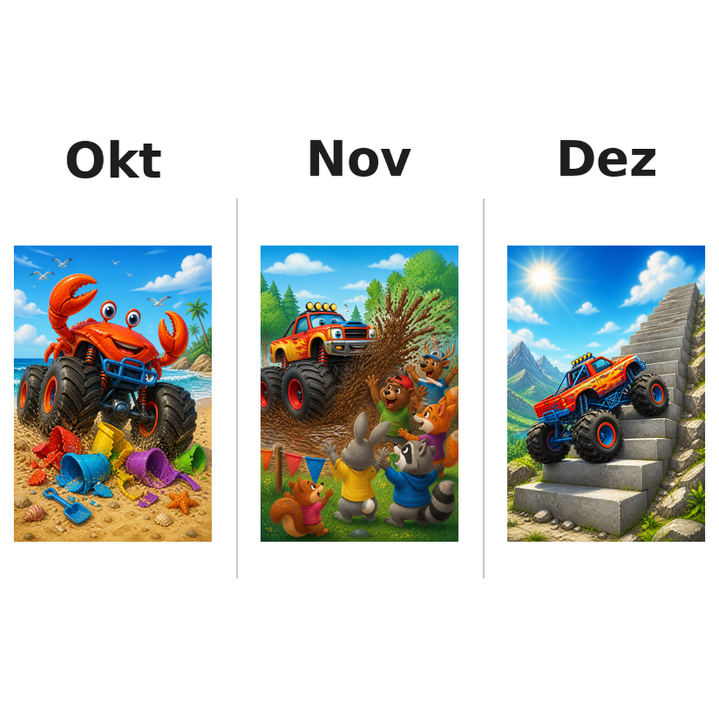 monster_trucks_medium Kalender 2027 Motive ausgemalt 4