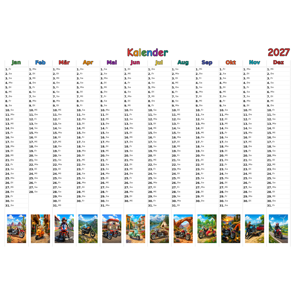 motorcycles_medium Kalender 2027 ausgemalt