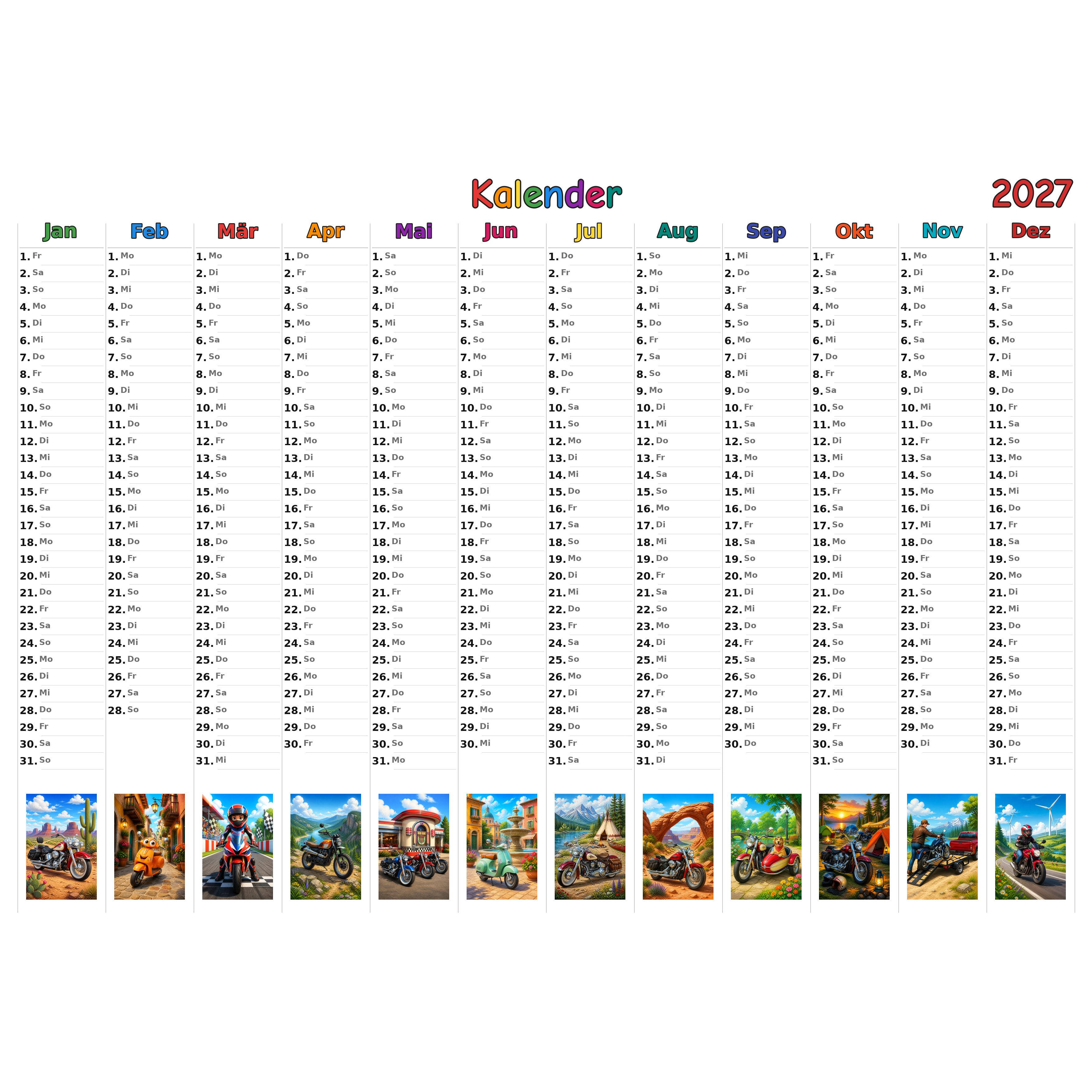 motorcycles_medium Kalender 2027 ausgemalt
