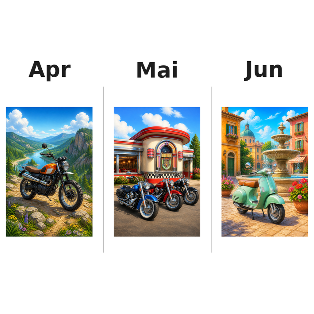 motorcycles_medium Kalender 2027 Motive ausgemalt 2