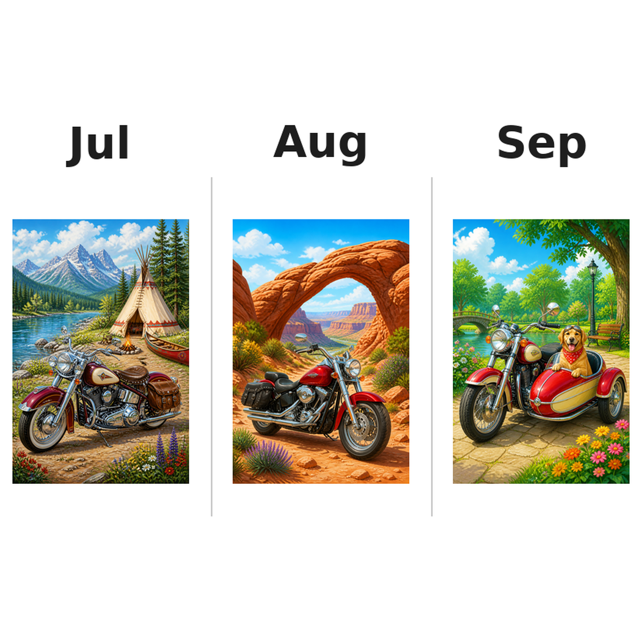 motorcycles_medium Kalender 2027 Motive ausgemalt 3