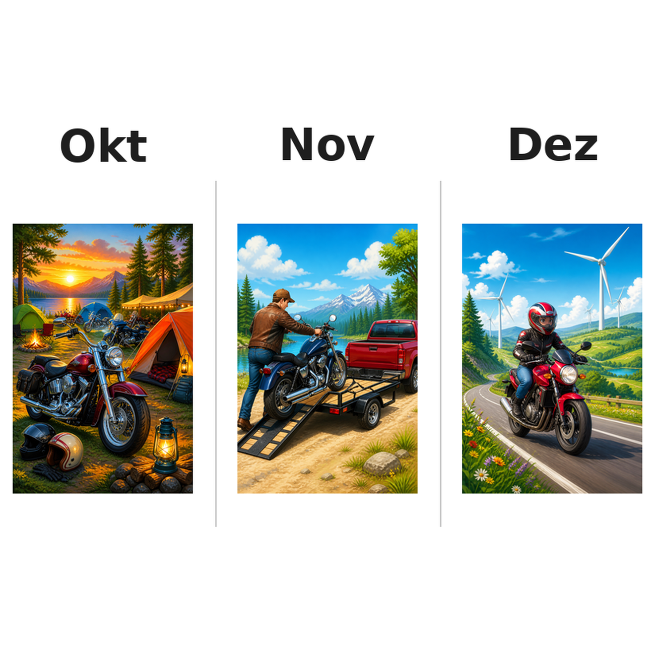 motorcycles_medium Kalender 2027 Motive ausgemalt 4