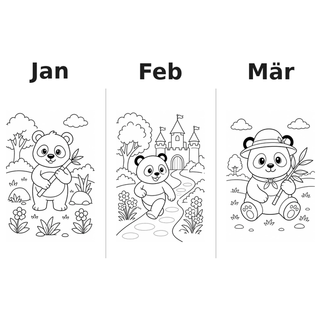 panda_low Kalender 2027 Motive Ausmalen 1