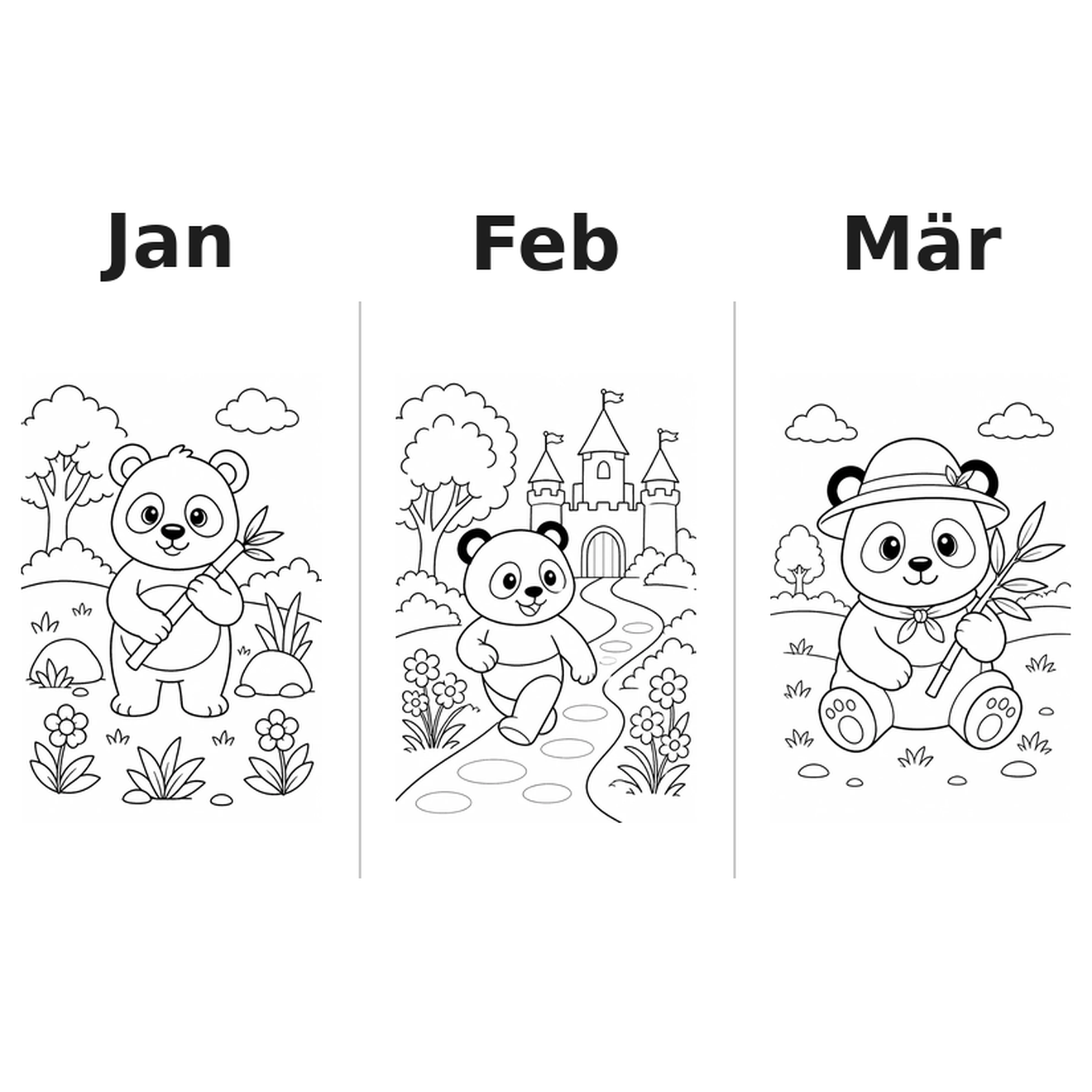 panda_low Kalender 2027 Motive Ausmalen 1