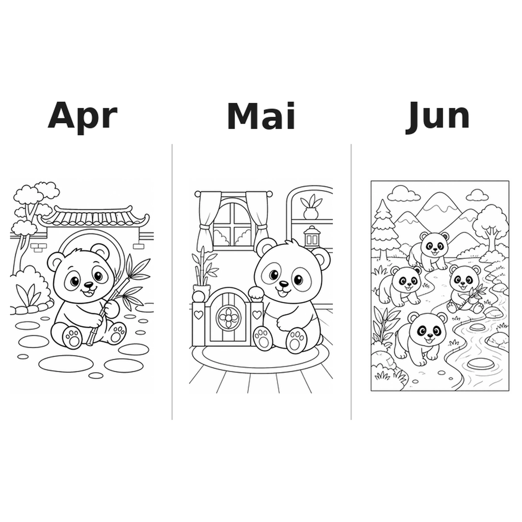 panda_low Kalender 2027 Motive Ausmalen 2
