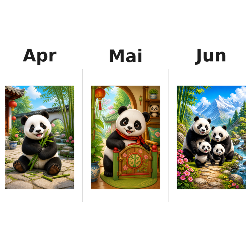 panda_low Kalender 2027 Motive ausgemalt 2