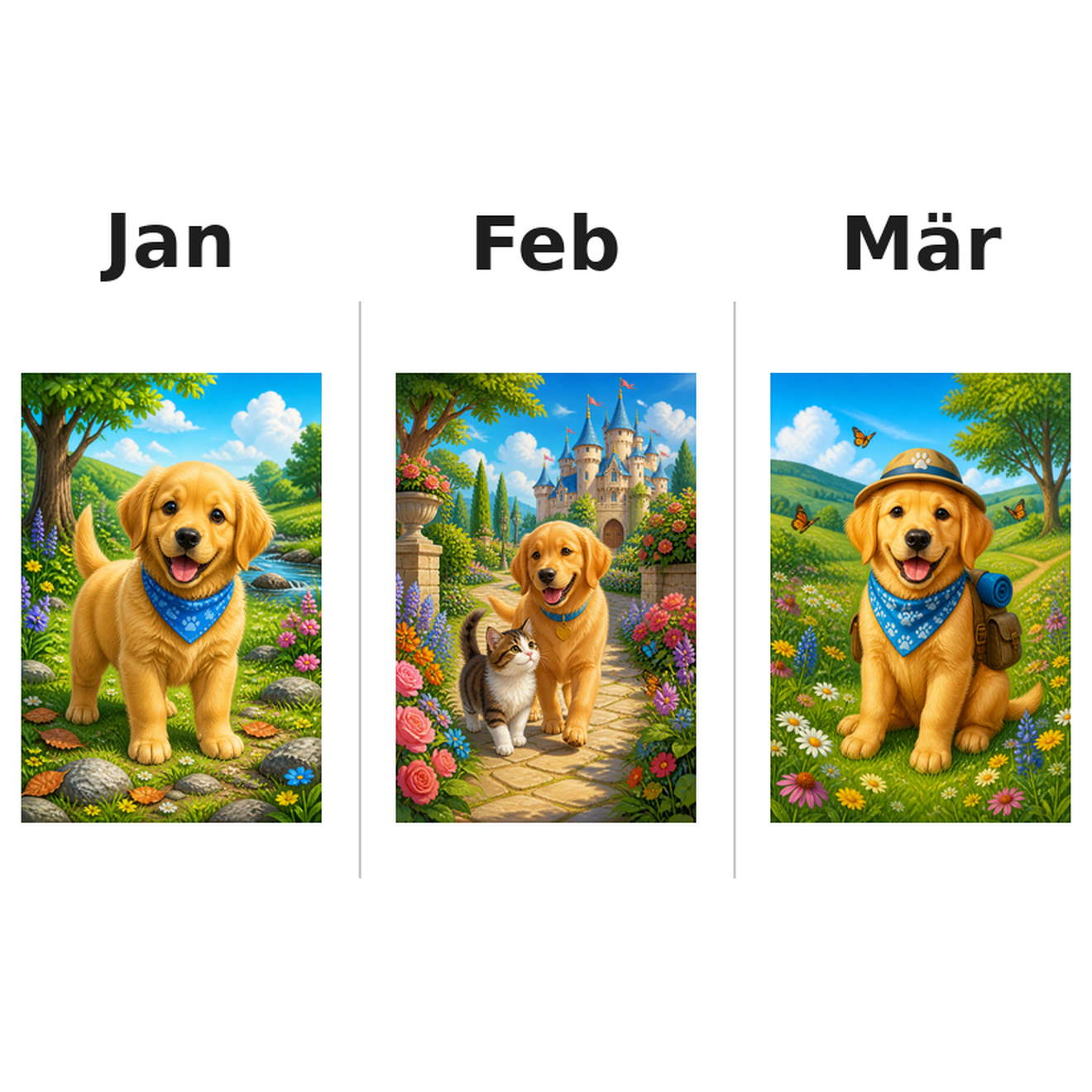 pets Kalender 2027 Motive ausgemalt 1
