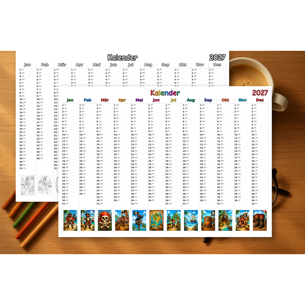 pirates Kalender 2027 Mockup
