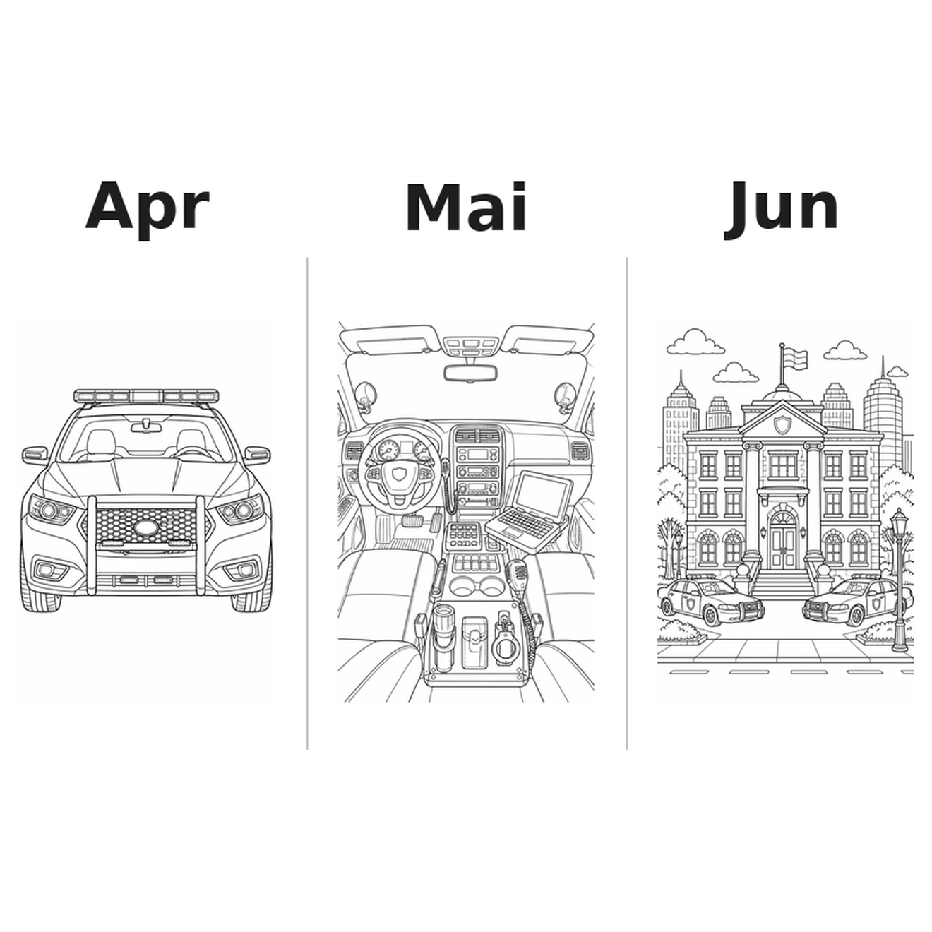 police Kalender 2027 Motive Ausmalen 2