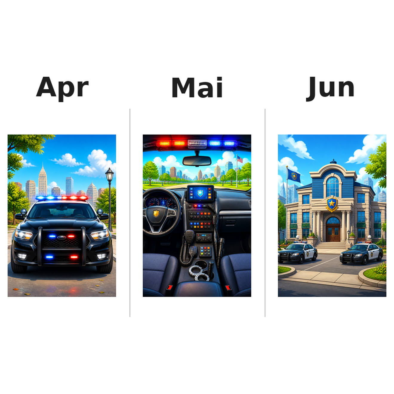 police Kalender 2027 Motive ausgemalt 2