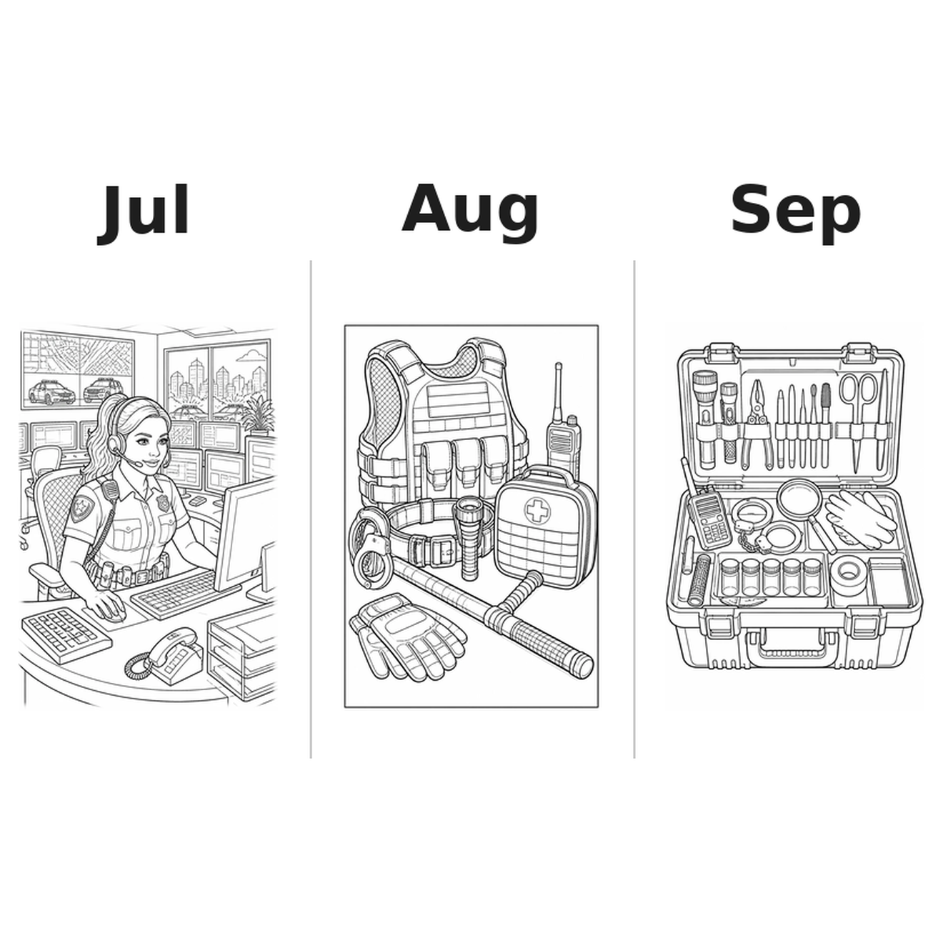 police Kalender 2027 Motive Ausmalen 3