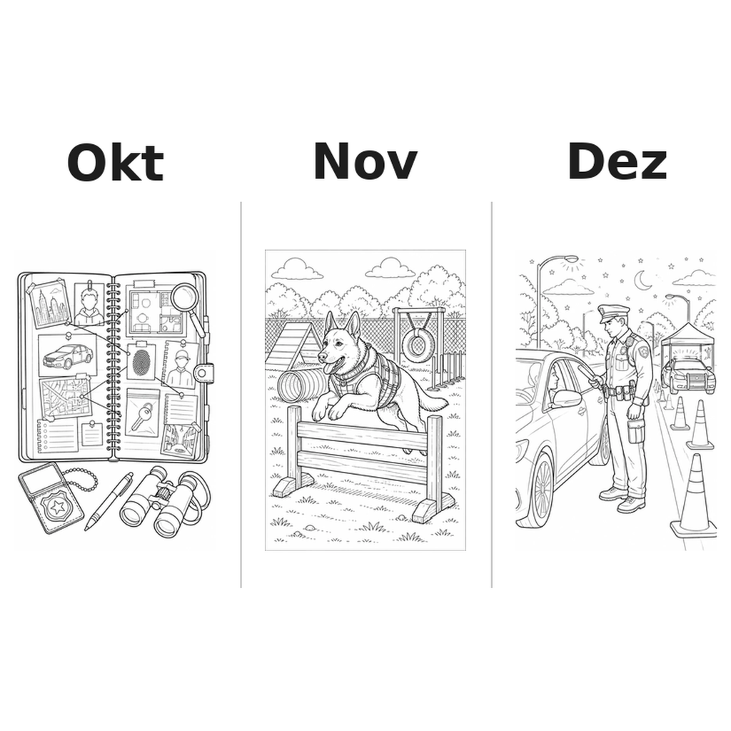 police Kalender 2027 Motive Ausmalen 4