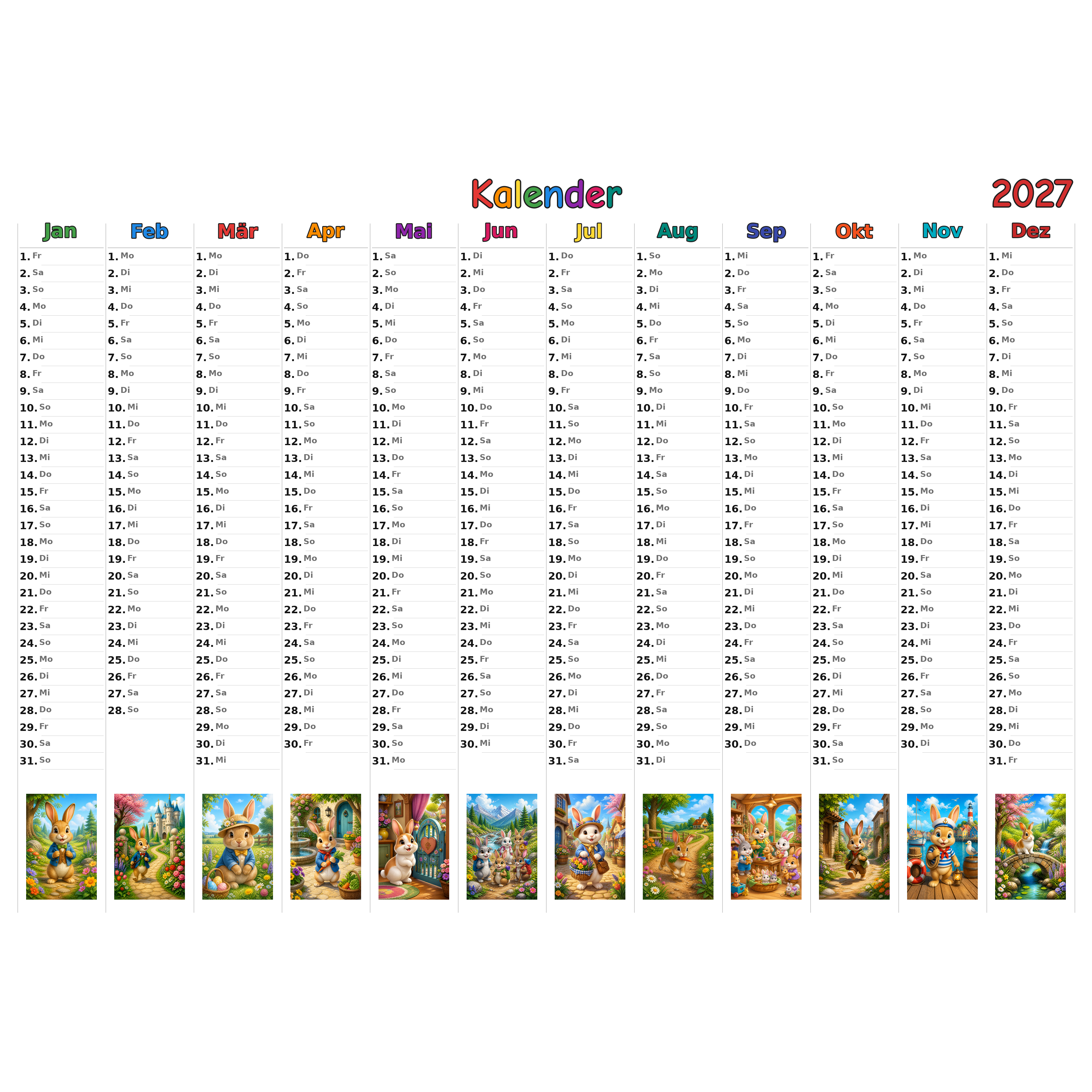 rabbit_low Kalender 2027 ausgemalt