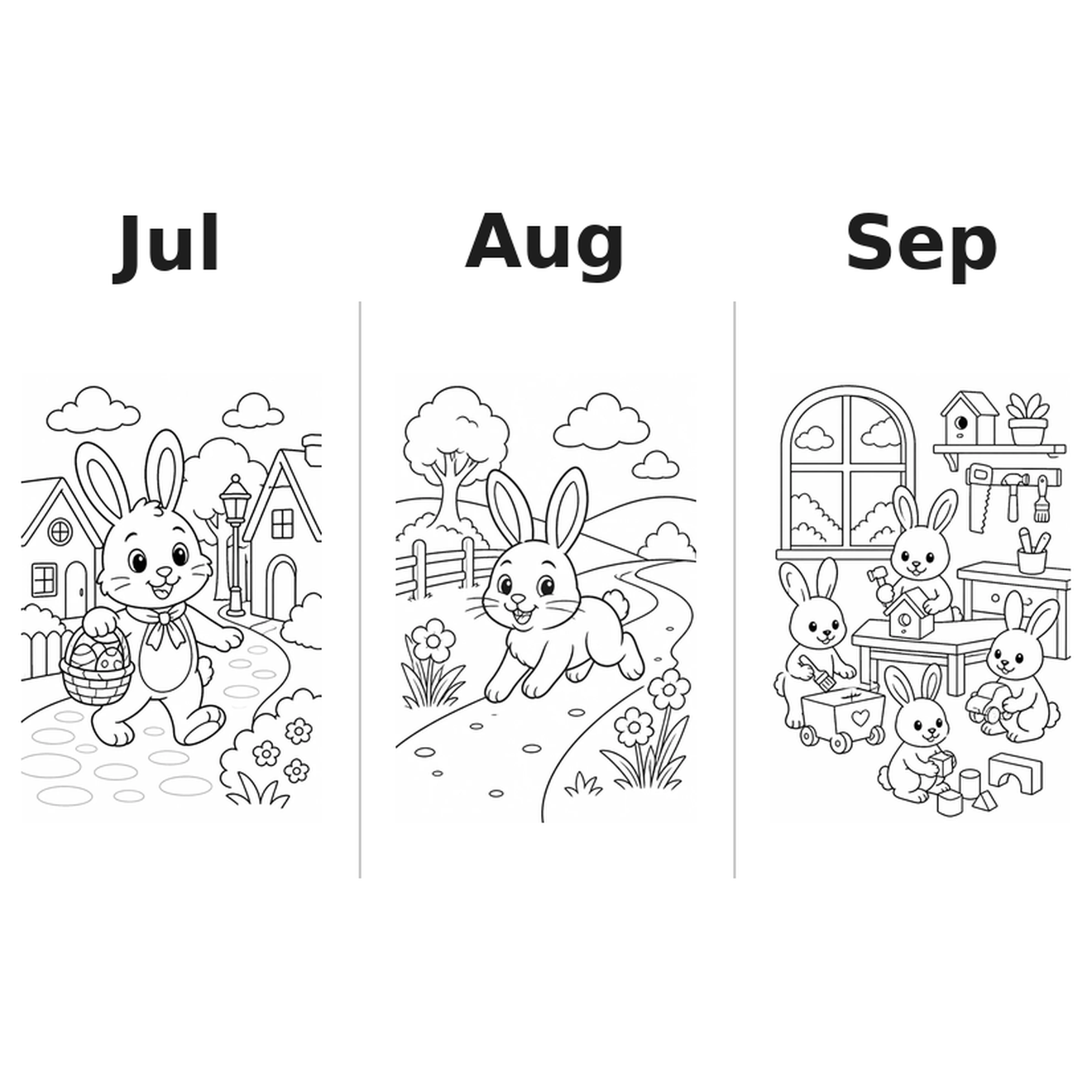 rabbit_low Kalender 2027 Motive Ausmalen 3
