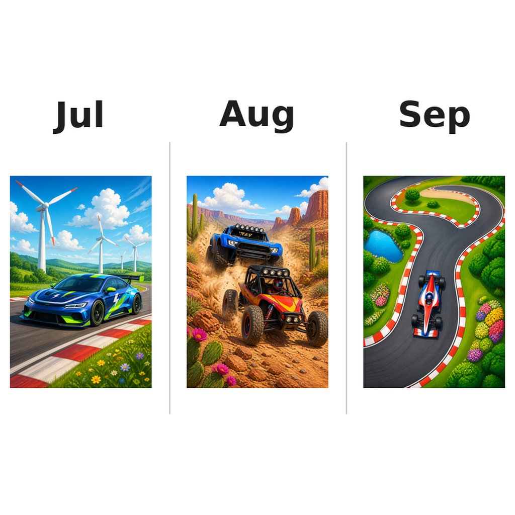 race_car_medium Kalender 2027 Motive ausgemalt 3