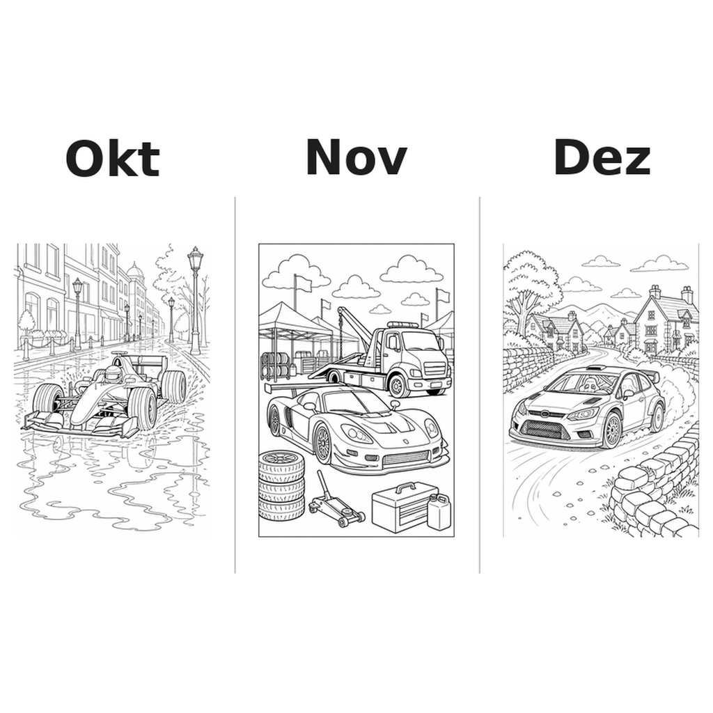 race_car_medium Kalender 2027 Motive Ausmalen 4