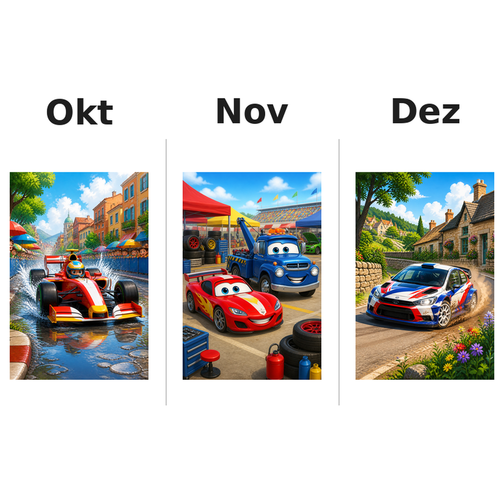 race_car_medium Kalender 2027 Motive ausgemalt 4