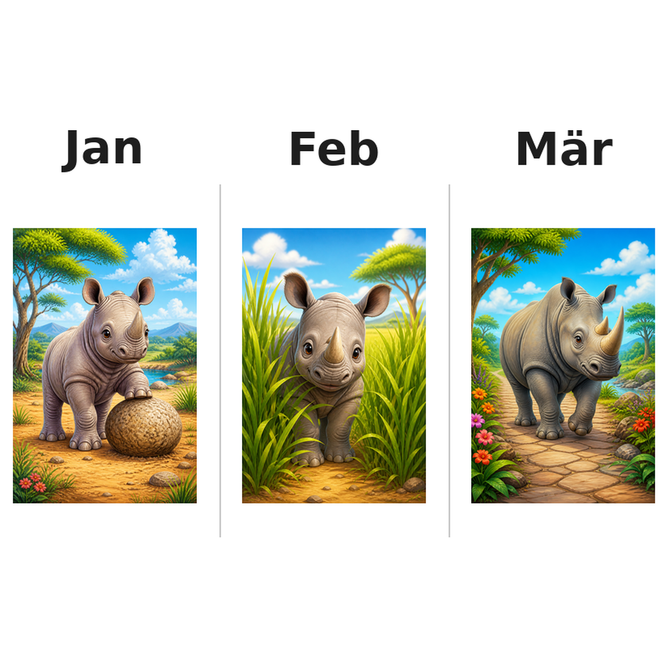 rhinos_low Kalender 2027 Motive ausgemalt 1