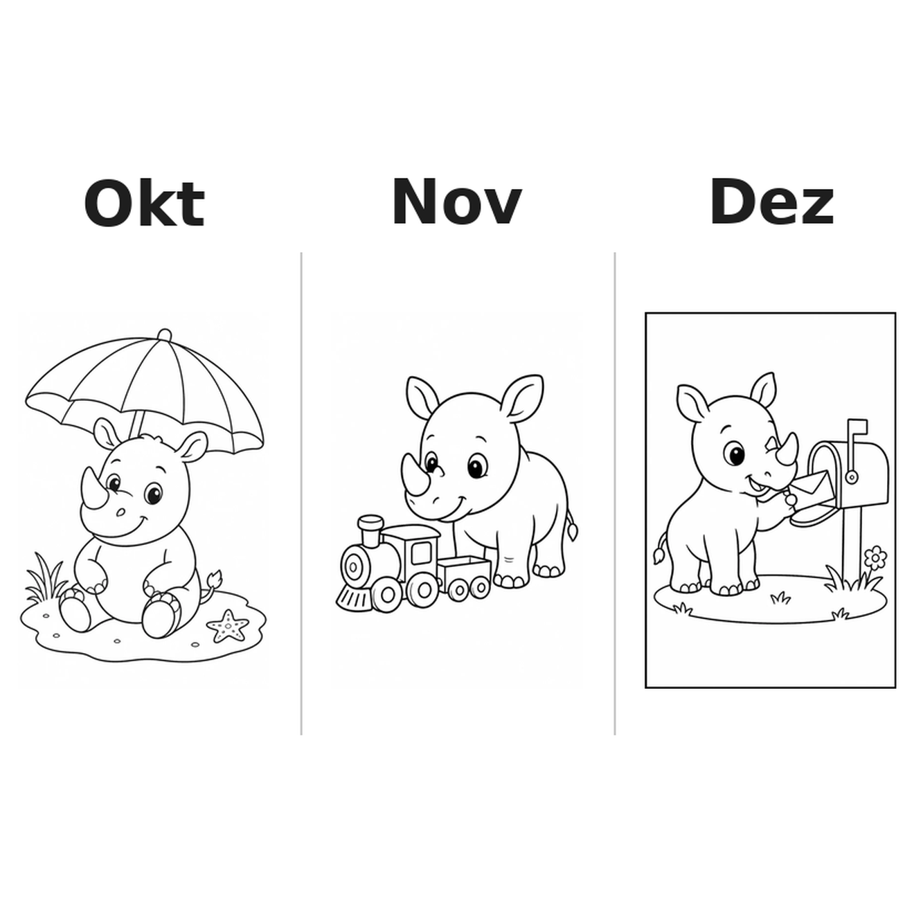rhinos_low Kalender 2027 Motive Ausmalen 4