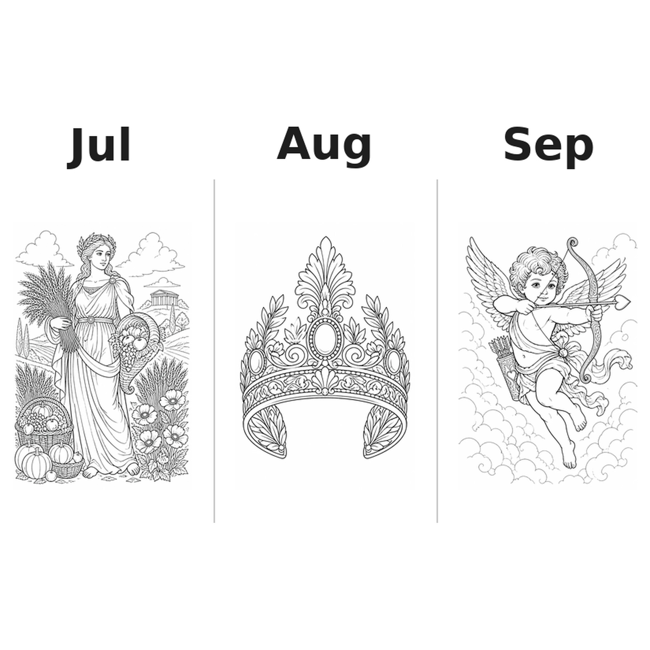romangods Kalender 2027 Motive Ausmalen 3