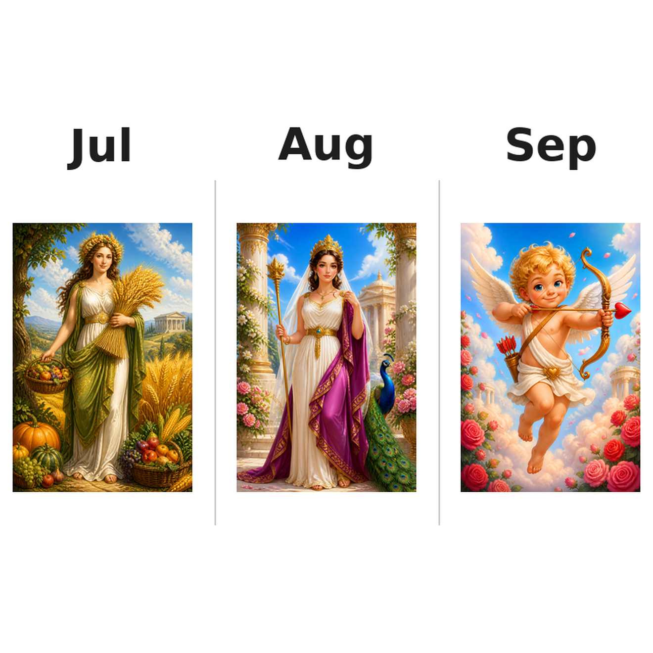 romangods Kalender 2027 Motive ausgemalt 3