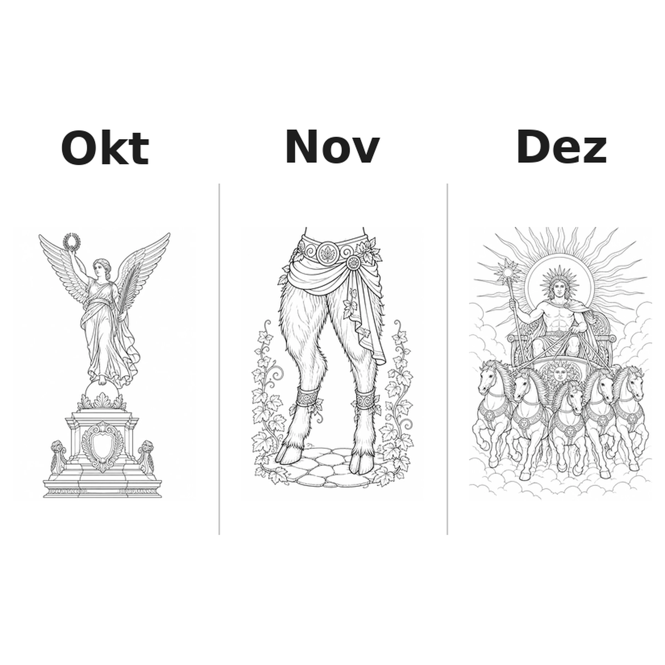 romangods Kalender 2027 Motive Ausmalen 4