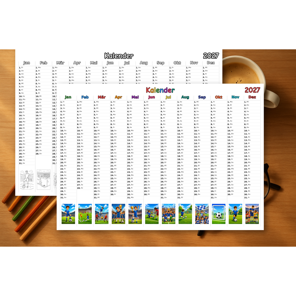 soccer Kalender 2027 Mockup