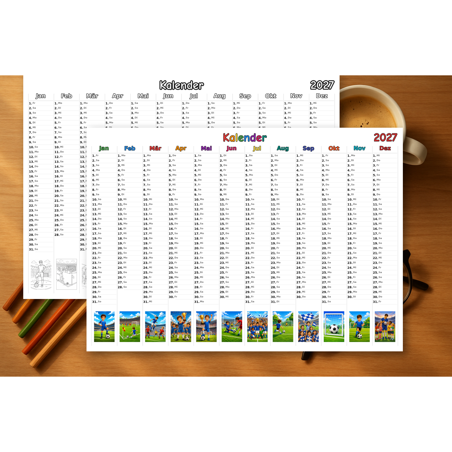 soccer Kalender 2027 Mockup