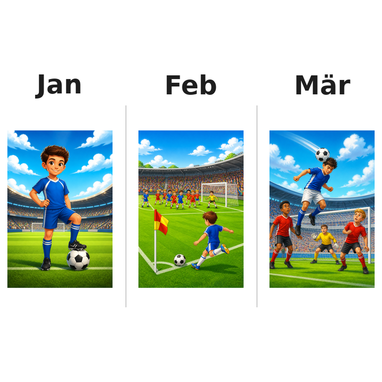 soccer Kalender 2027 Motive ausgemalt 1