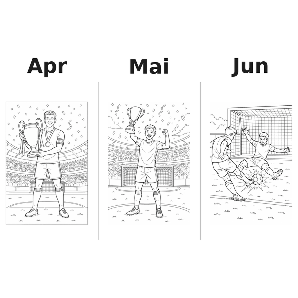 soccer Kalender 2027 Motive Ausmalen 2