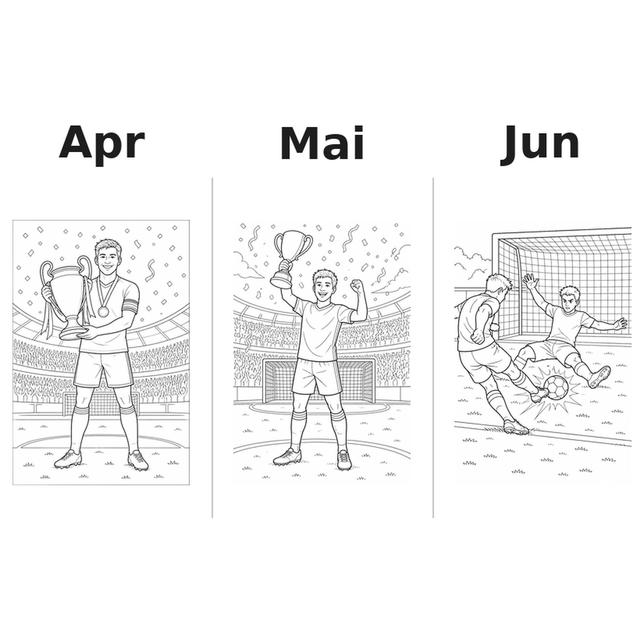 soccer Kalender 2027 Motive Ausmalen 2