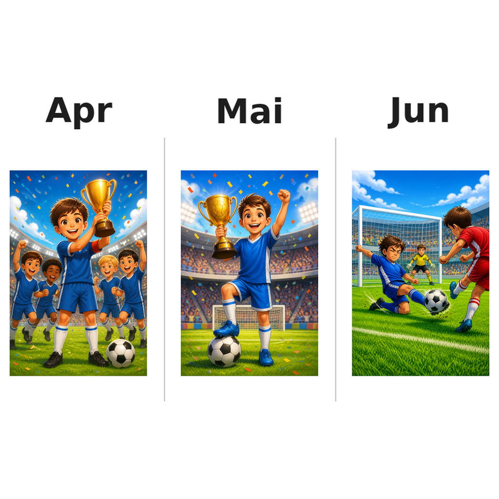 soccer Kalender 2027 Motive ausgemalt 2