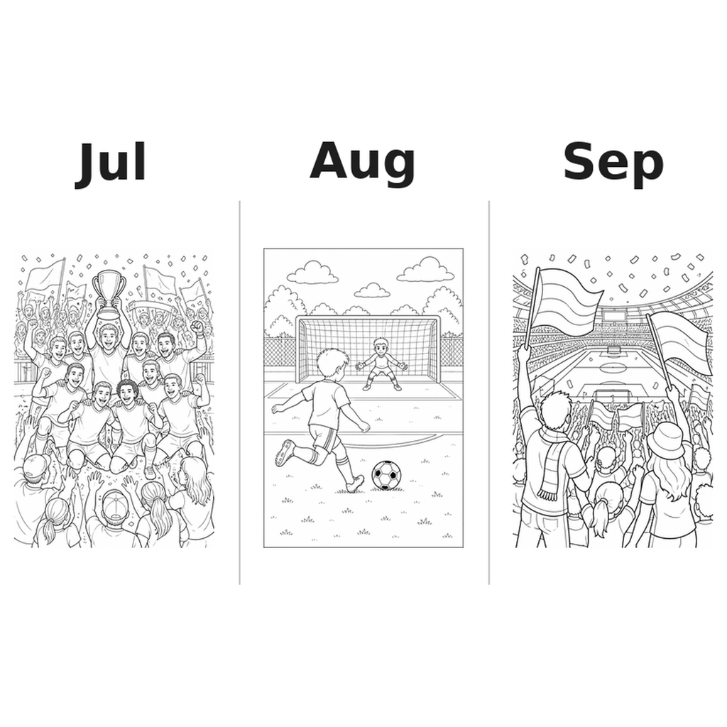 soccer Kalender 2027 Motive Ausmalen 3