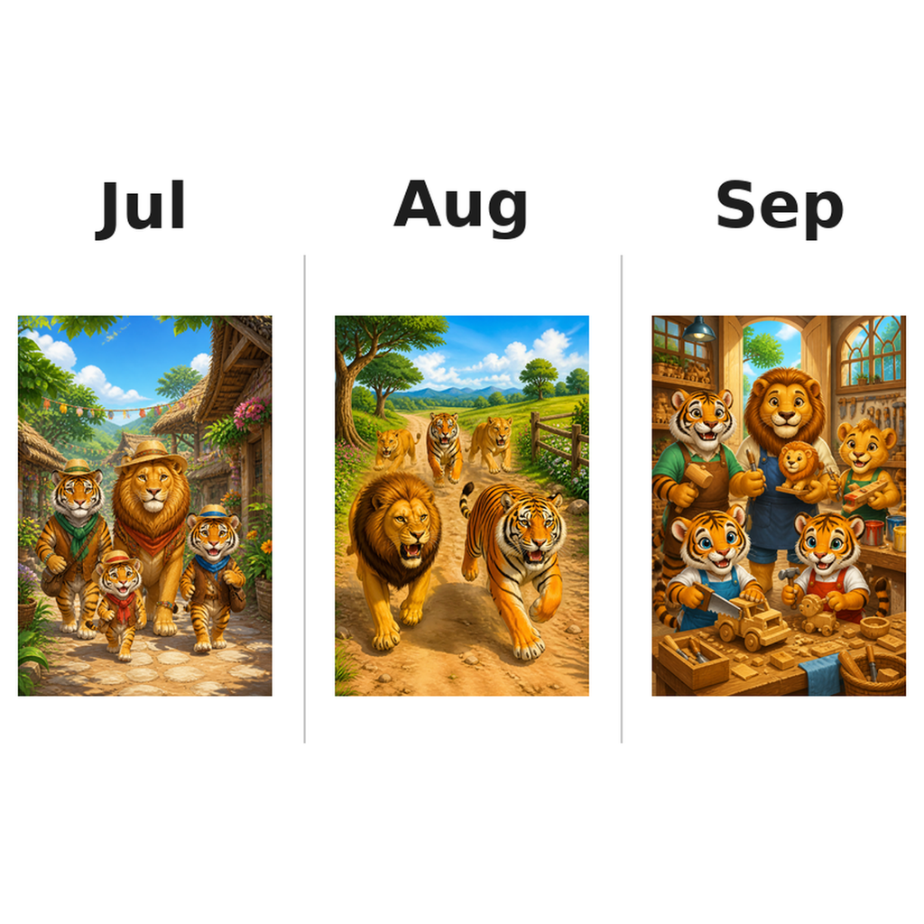 tigers_lions_low Kalender 2027 Motive ausgemalt 3