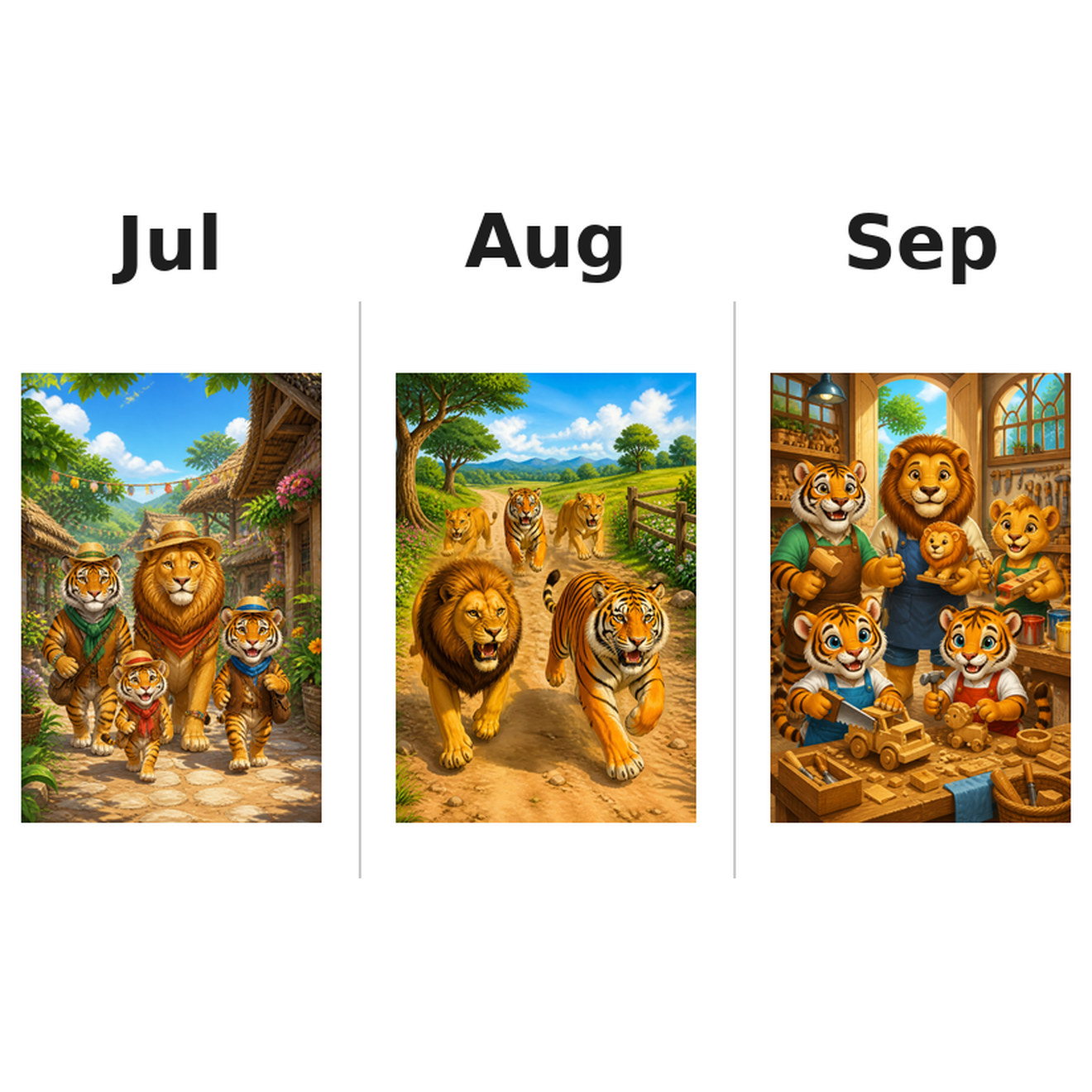 tigers_lions_low Kalender 2027 Motive ausgemalt 3